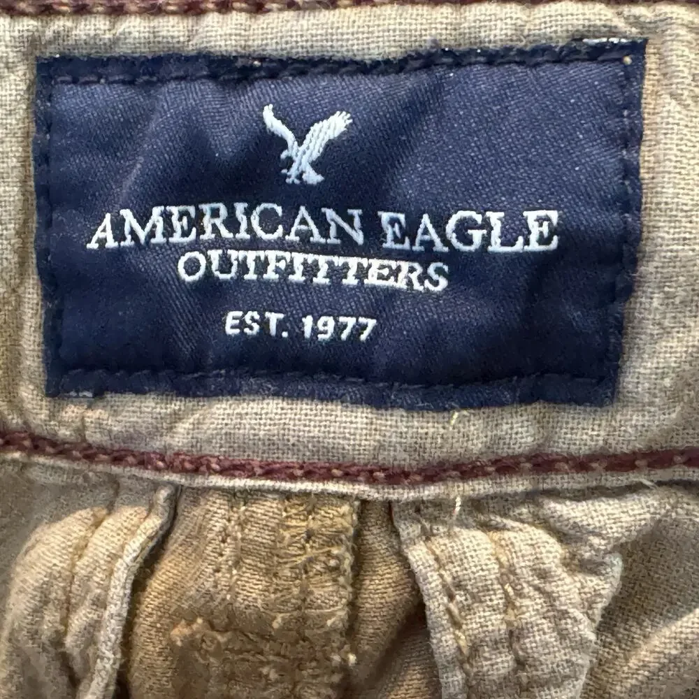 American Eagle‎ Classic Cargo Shorts Mens Size 26 Dark Khaki Brown 100% Cotton